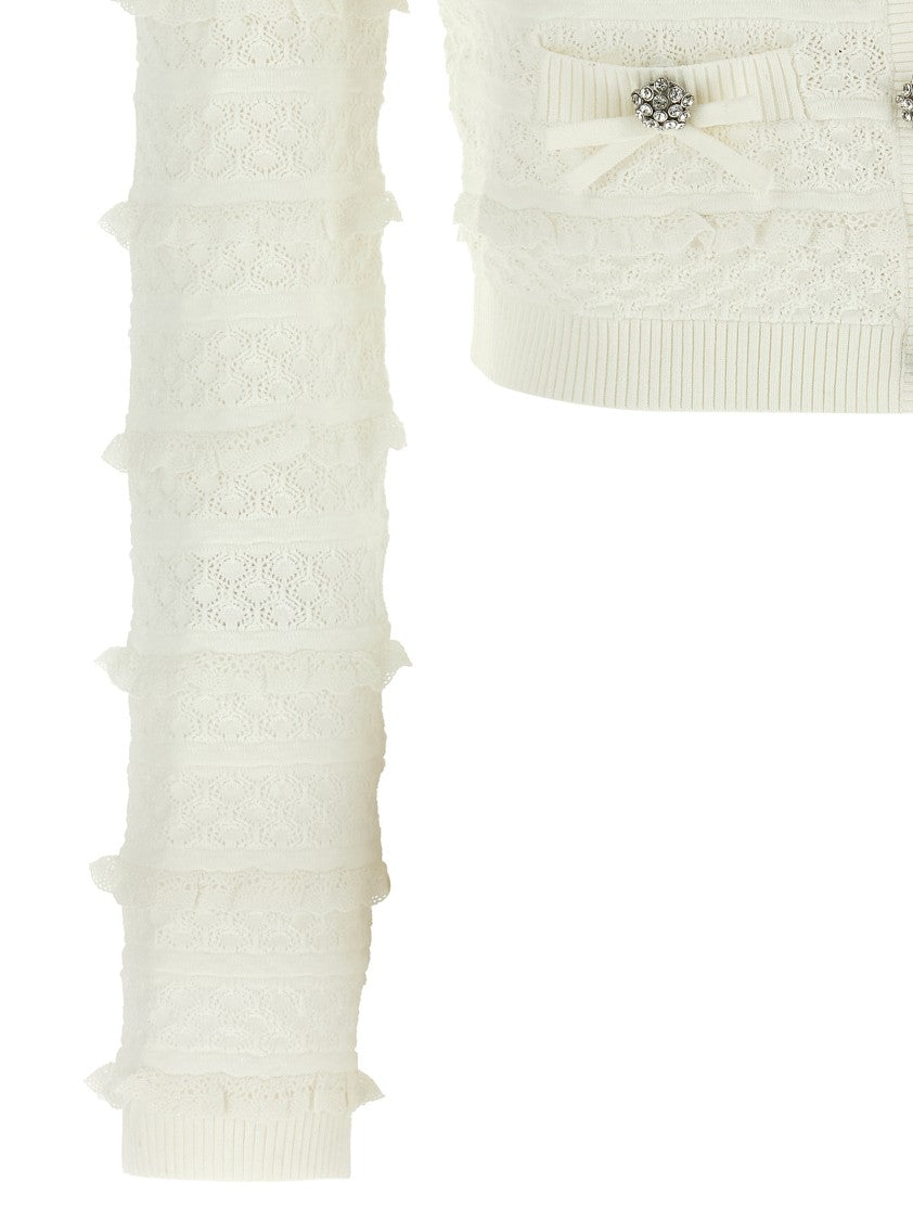 Self-Portrait 'Pointelle Diamante' Cardigan