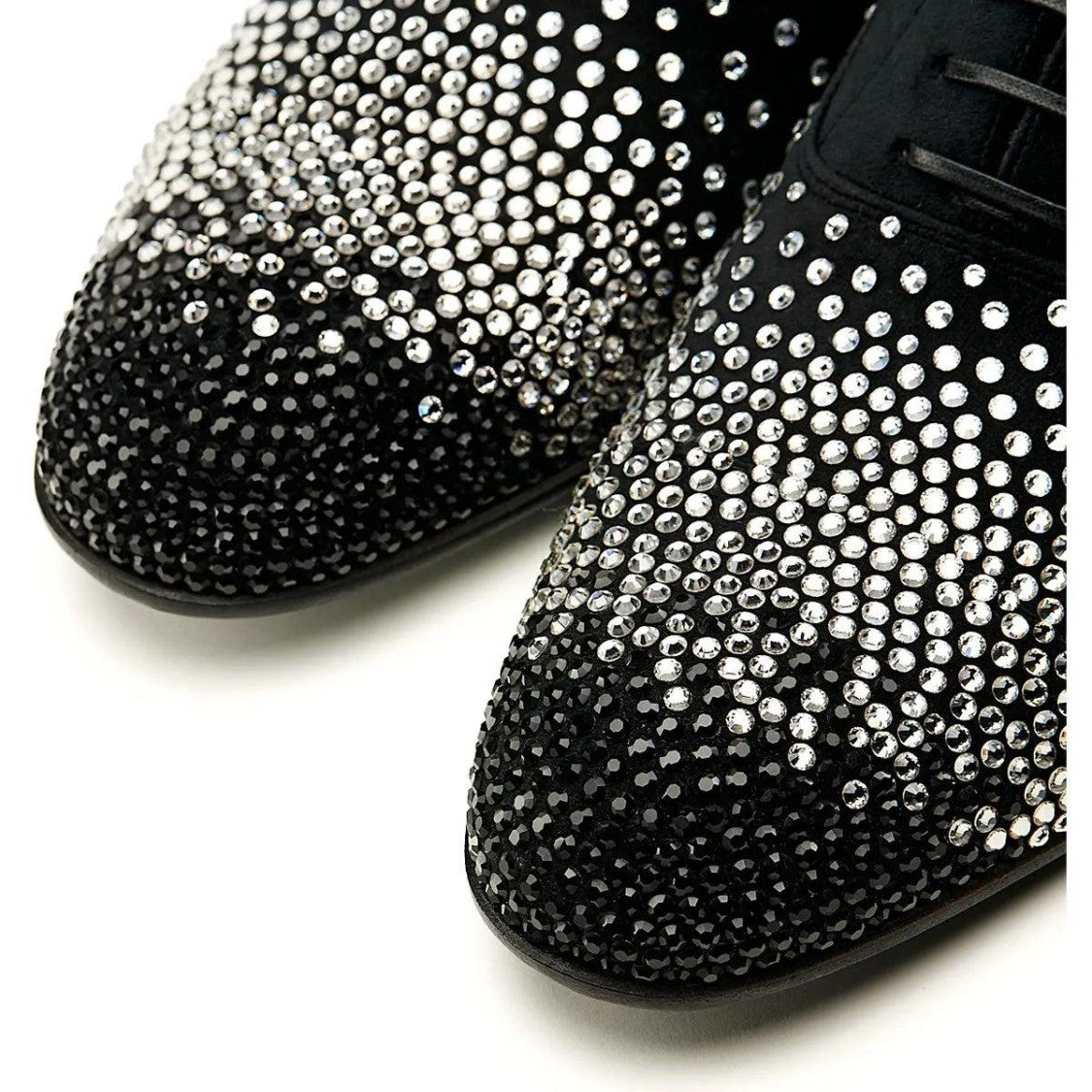 Mimanera Black Velvet Swarovski Showman Oxford Shoes