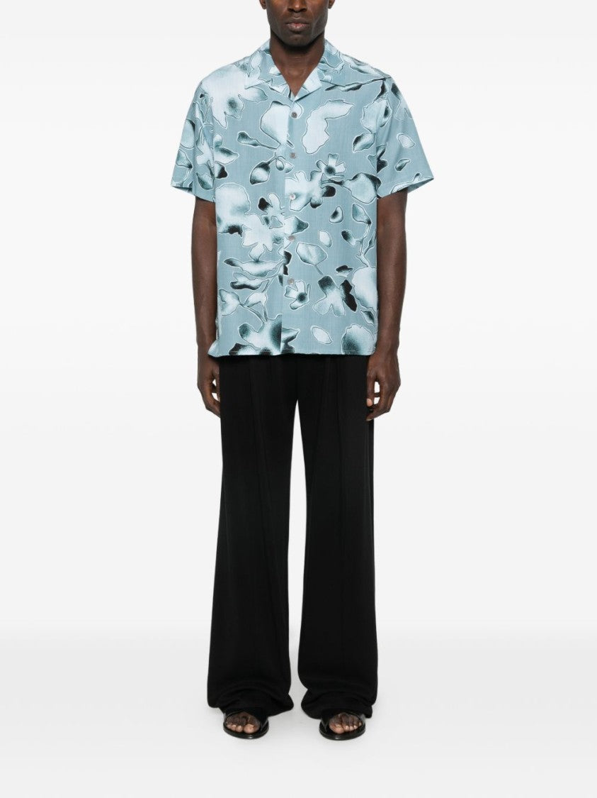 Paul Smith Floral Print Button-Up Shirt With Camp Collar