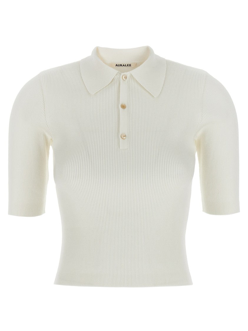 Auralee Ribbed Polo Shirt