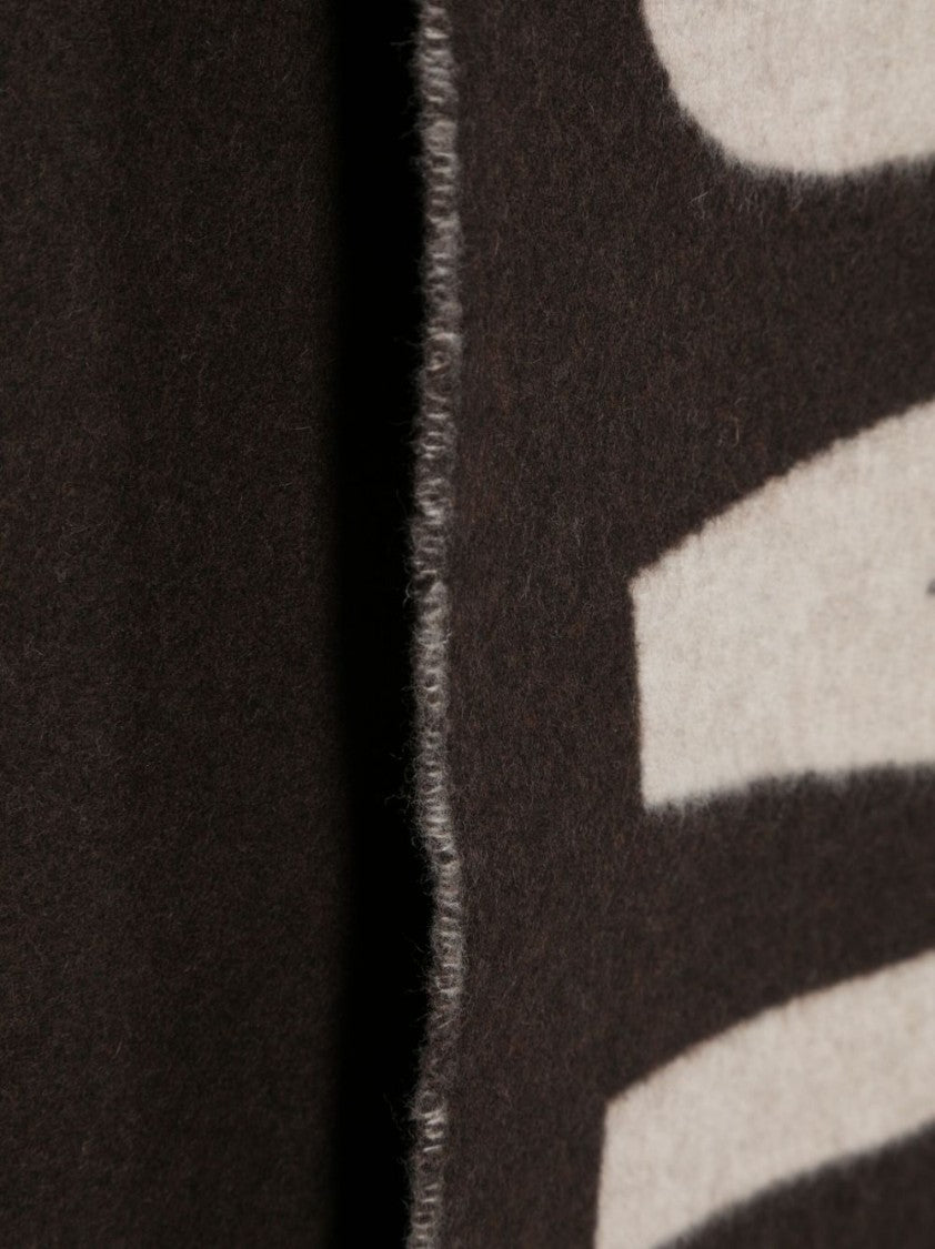 Jacquemus Long Rectangular Fringed Text Scarf