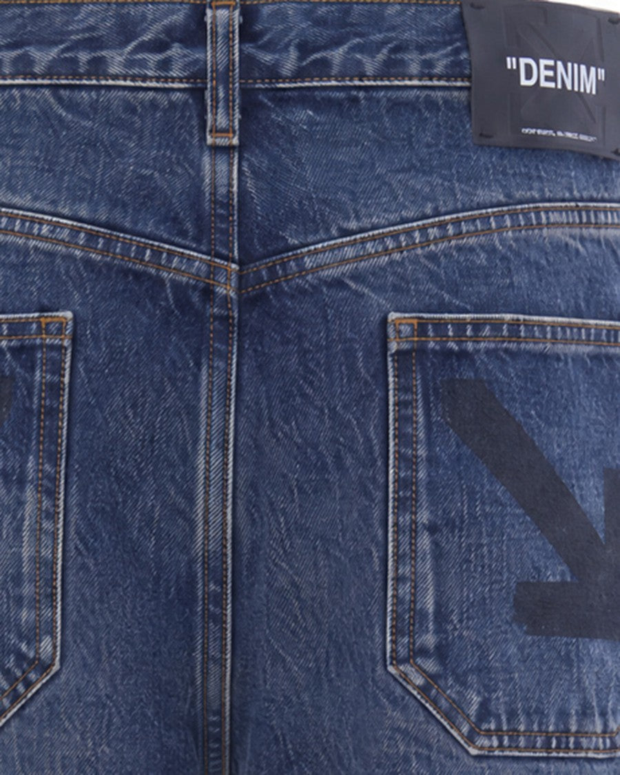 Off-White Dirty Dark Blue Half Arrow Relaxed Tapered Jeans