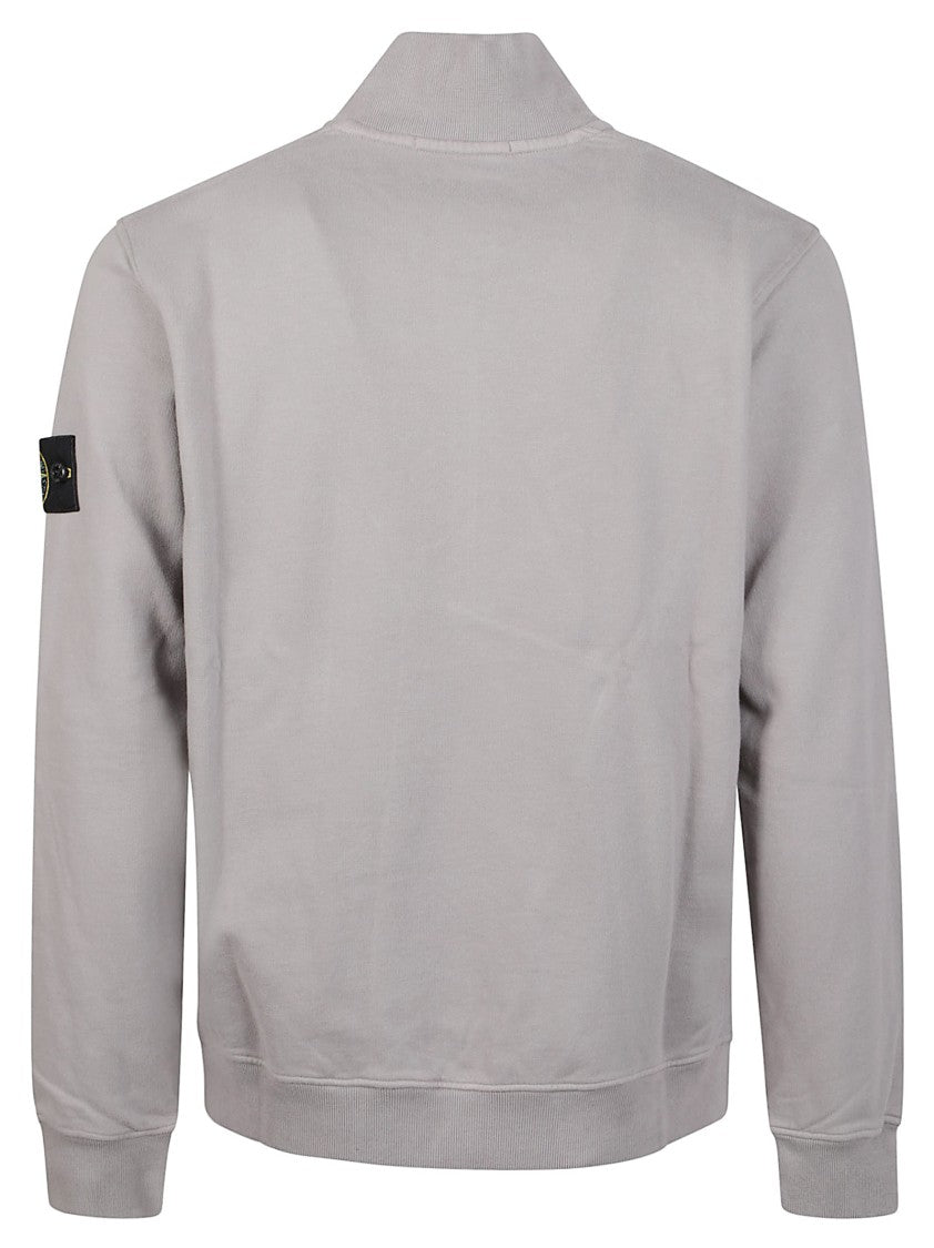 Stone Island Half-Zip Stand Collar Cotton Sweatshirt
