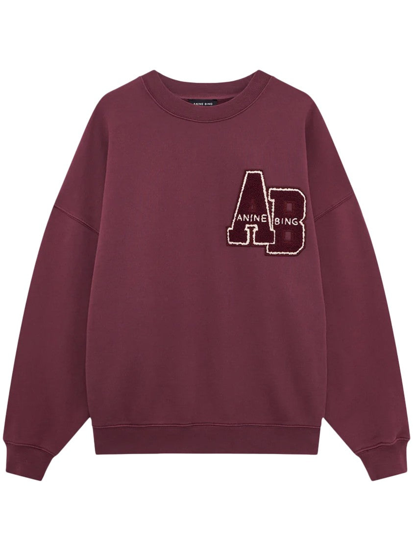 Anine Bing Miles Letterman Crew Neck Sweatshirt