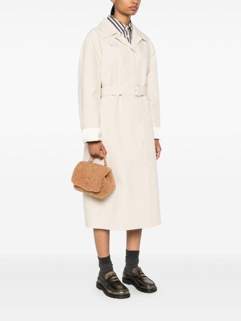 Zanellato Camel Brown Faux Shearling Shoulder Bag With Adjustable Strap