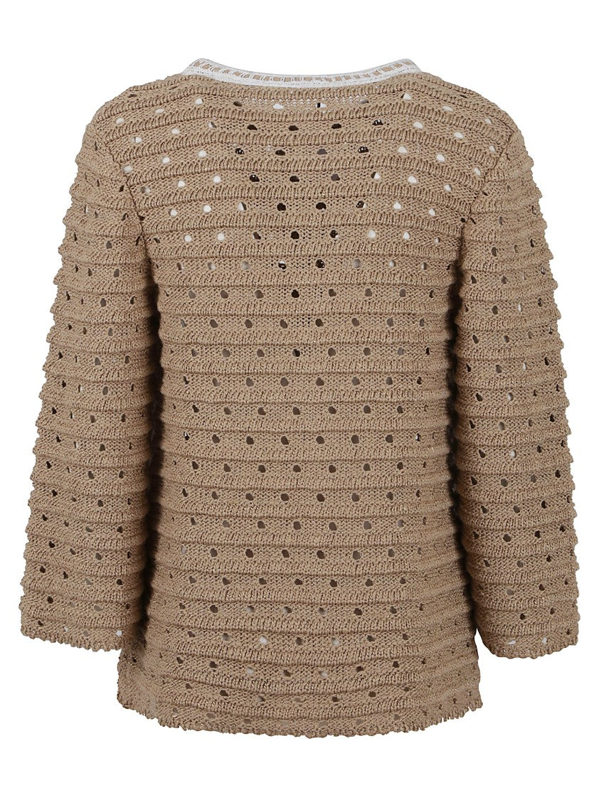 Charlott Cotton Jacket With Perforated Knit
