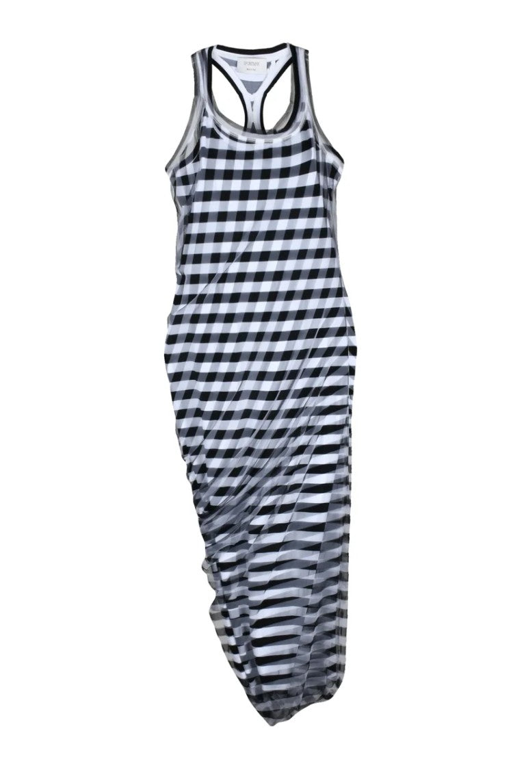 Sportmax Long Dress Lycra And Tulle - Black/White