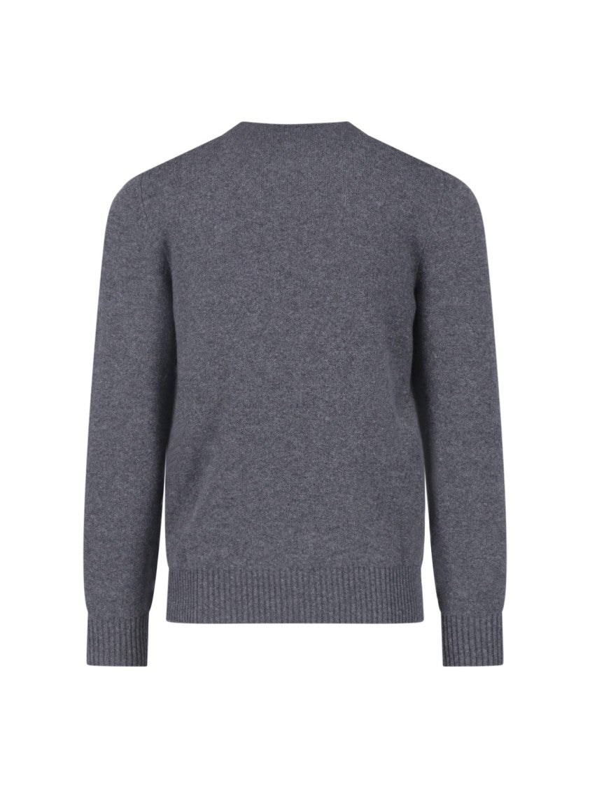 Drumohr Grey Cashmere Crewneck Sweater
