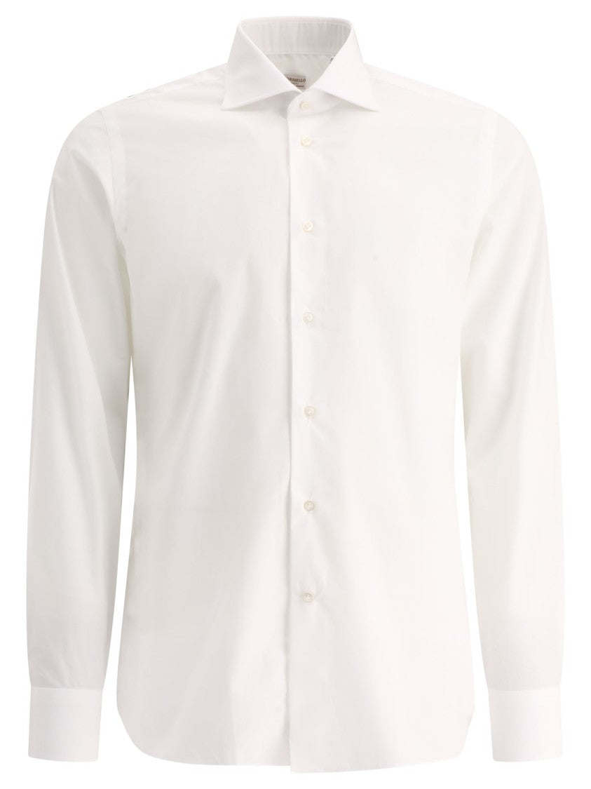 Borriello Long-Sleeve White Shirt With Pointed Collar