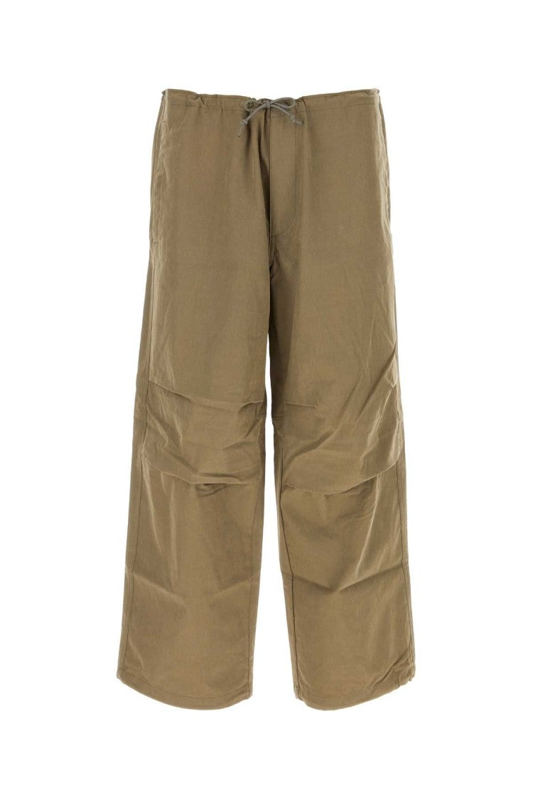 Ten C Military Green Cotton Blend Wide-Leg Pant