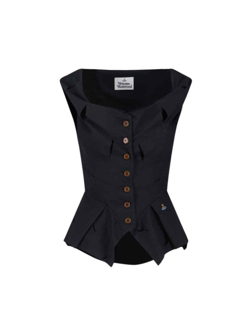 Vivienne Westwood Classic Black Top With Minimalist Design