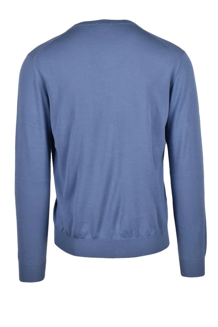 Drumohr Cotton V-Neck Cardigan - Blue