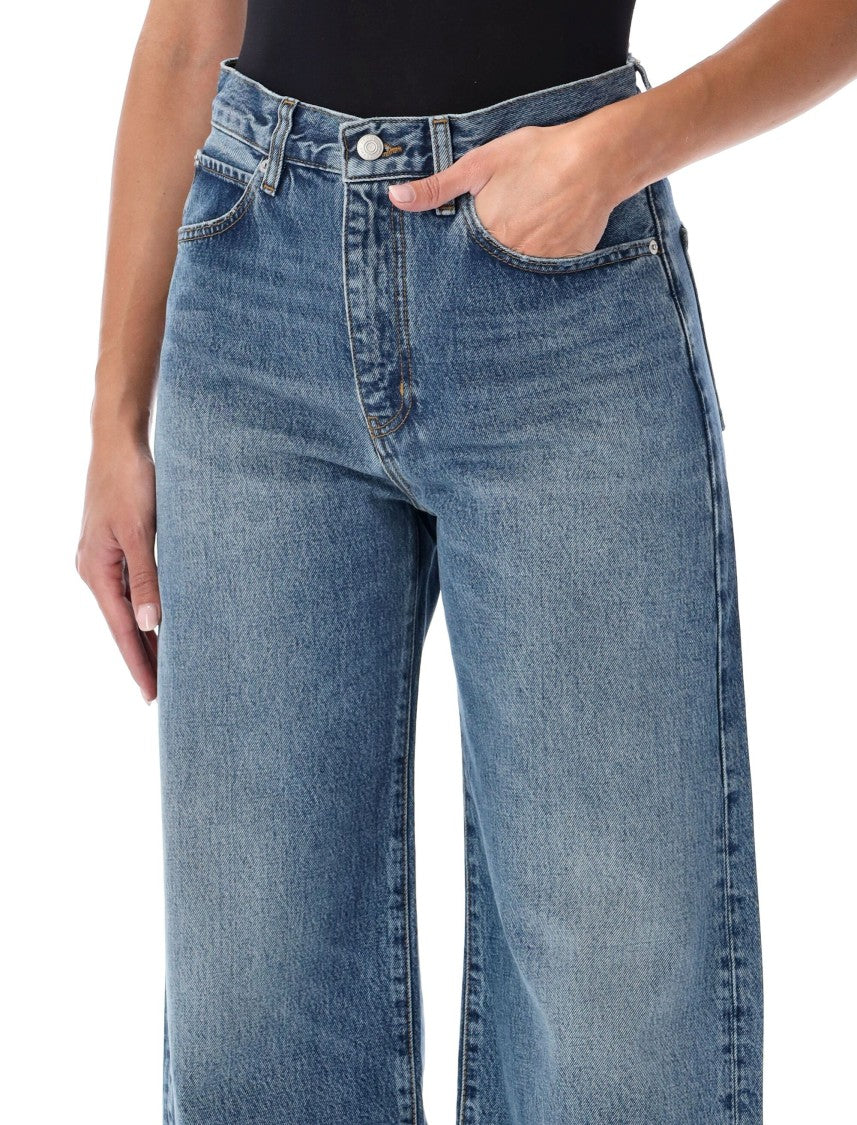 Frame High-Waisted Wide-Leg Jeans With Faded Wash And Extended Length