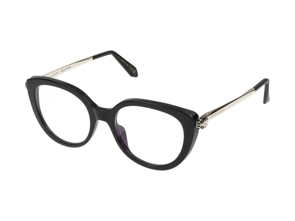 Bulgari Oversized Cat-Eye Eyeglasses With Gold Accents
