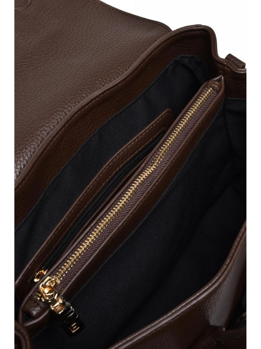 Ermanno Firenze Ermanno Firenze Violet Handbag With Detachable Shoulder Strap And Gold Accents