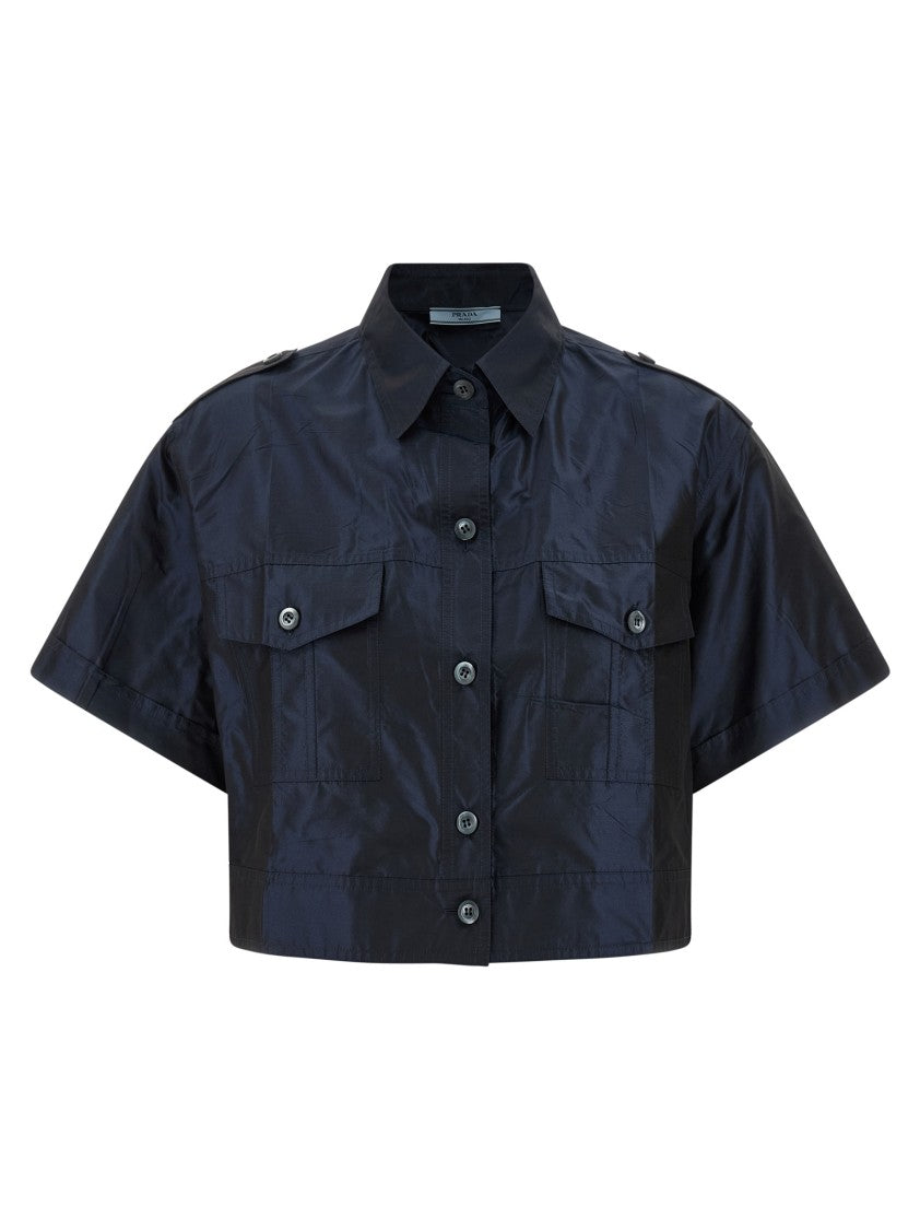 Prada Cropped Taffeta Shirt