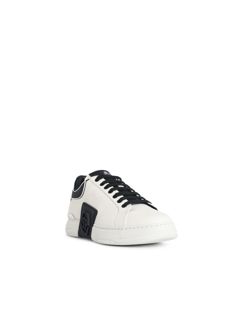 Philipp Plein 'Phantom' White Leather Sneakers