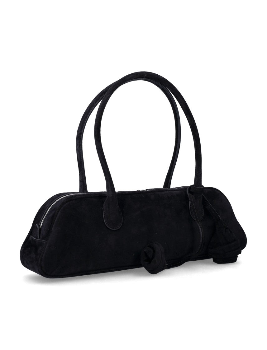 Magda Butrym Brigitte Trapeze Suede Flower Handbag