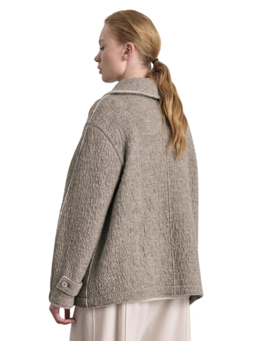 Transit Taupe Virgin Wool Double-Breasted Blazer
