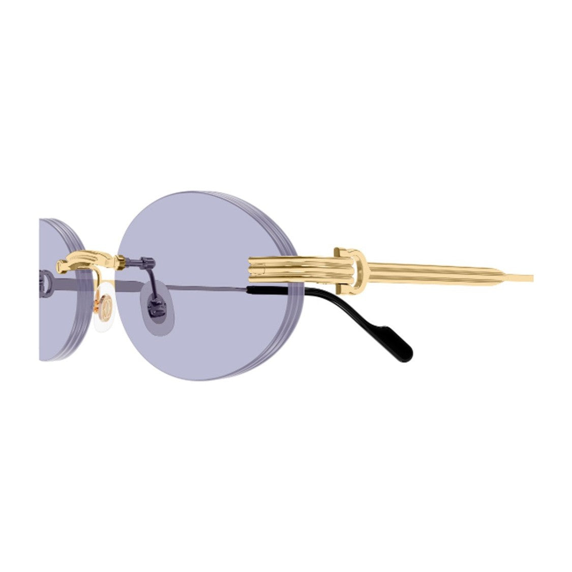 Cartier Gold Linea Premiere De Cartier Metal Oval Sunglasses