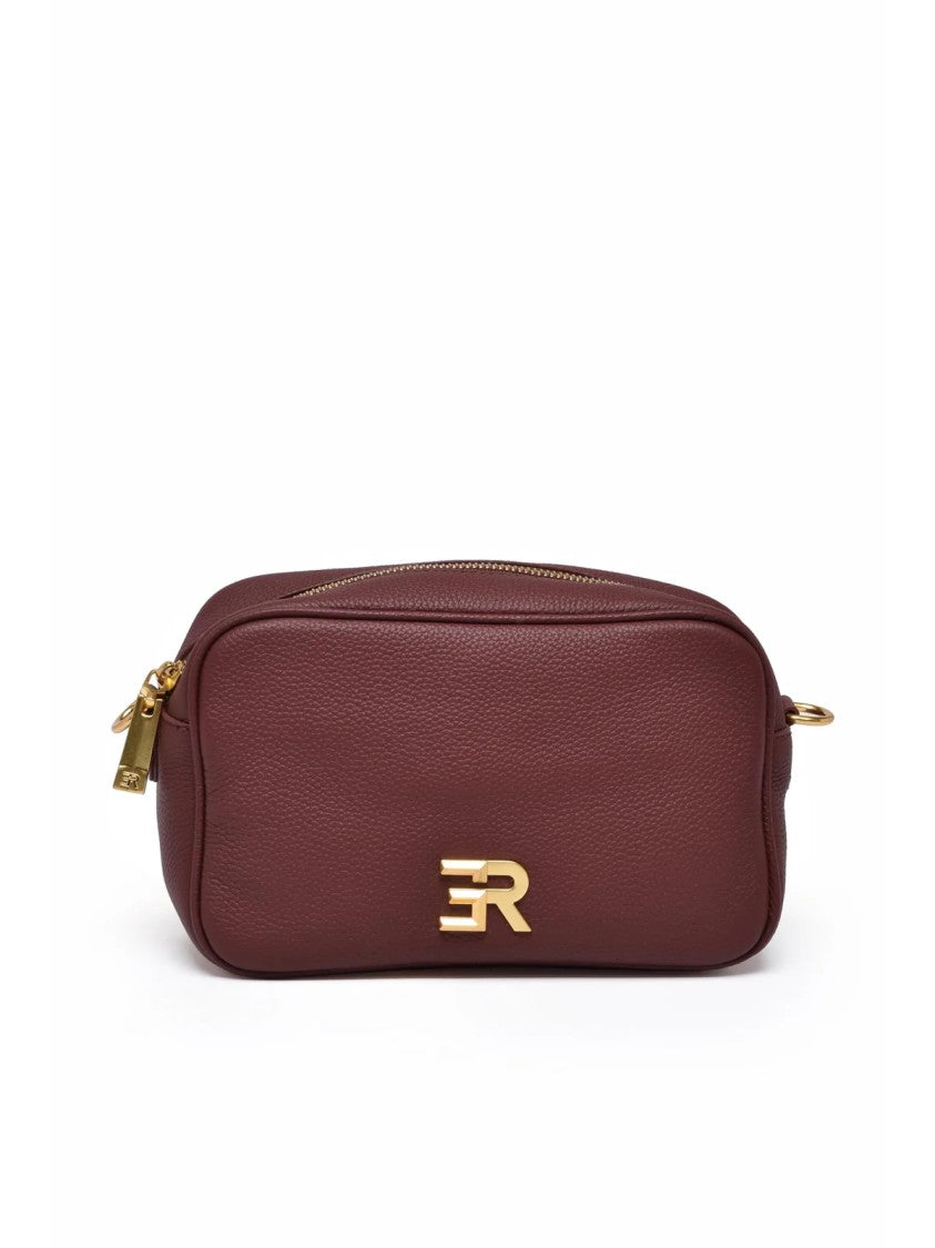 Ermanno Firenze Amelia Shoulder Bag In Textured Red Cowhide Leather