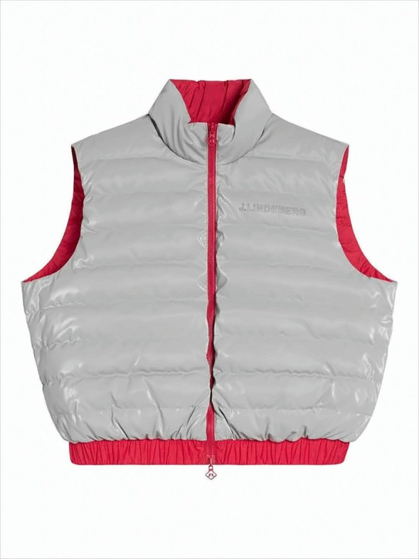 J Lindeberg Cropped Reversible Puffer Vest With High Collar