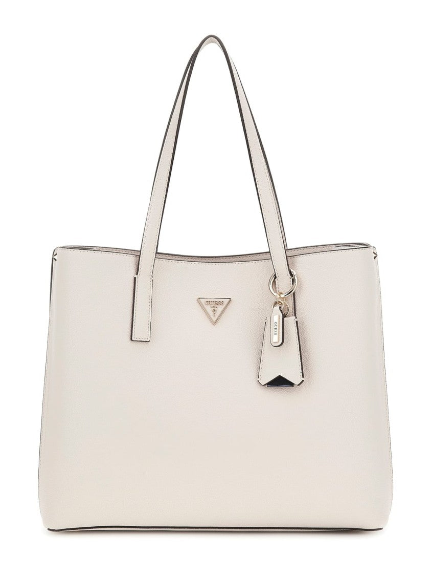 Guess Women's White Tote Bag In Faux Leather
