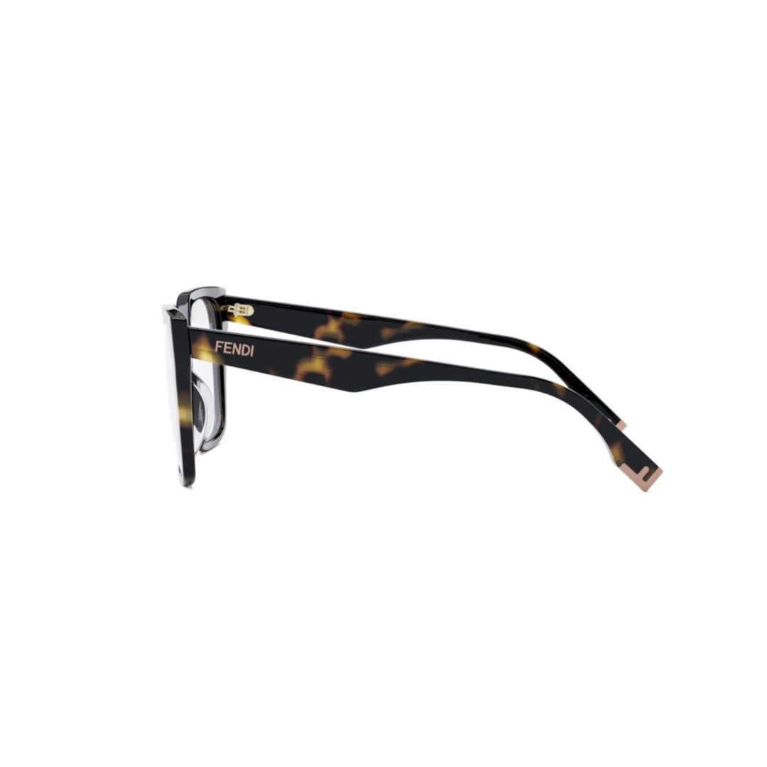 Fendi Fe50002i Bold Oversized Square Tortoiseshell Eyeglasses