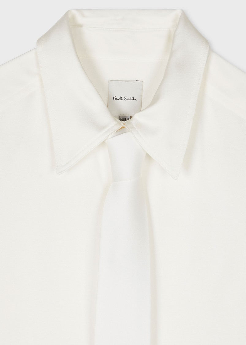 Paul Smith Long Sleeve White Shirt With Removable Tie