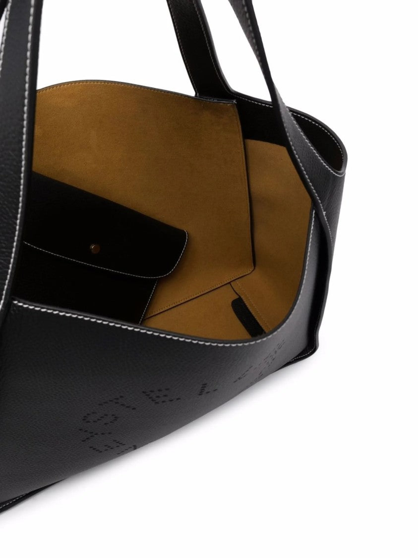 Stella Mccartney Textured Trapezoidal Tote Bag With Circular Logo