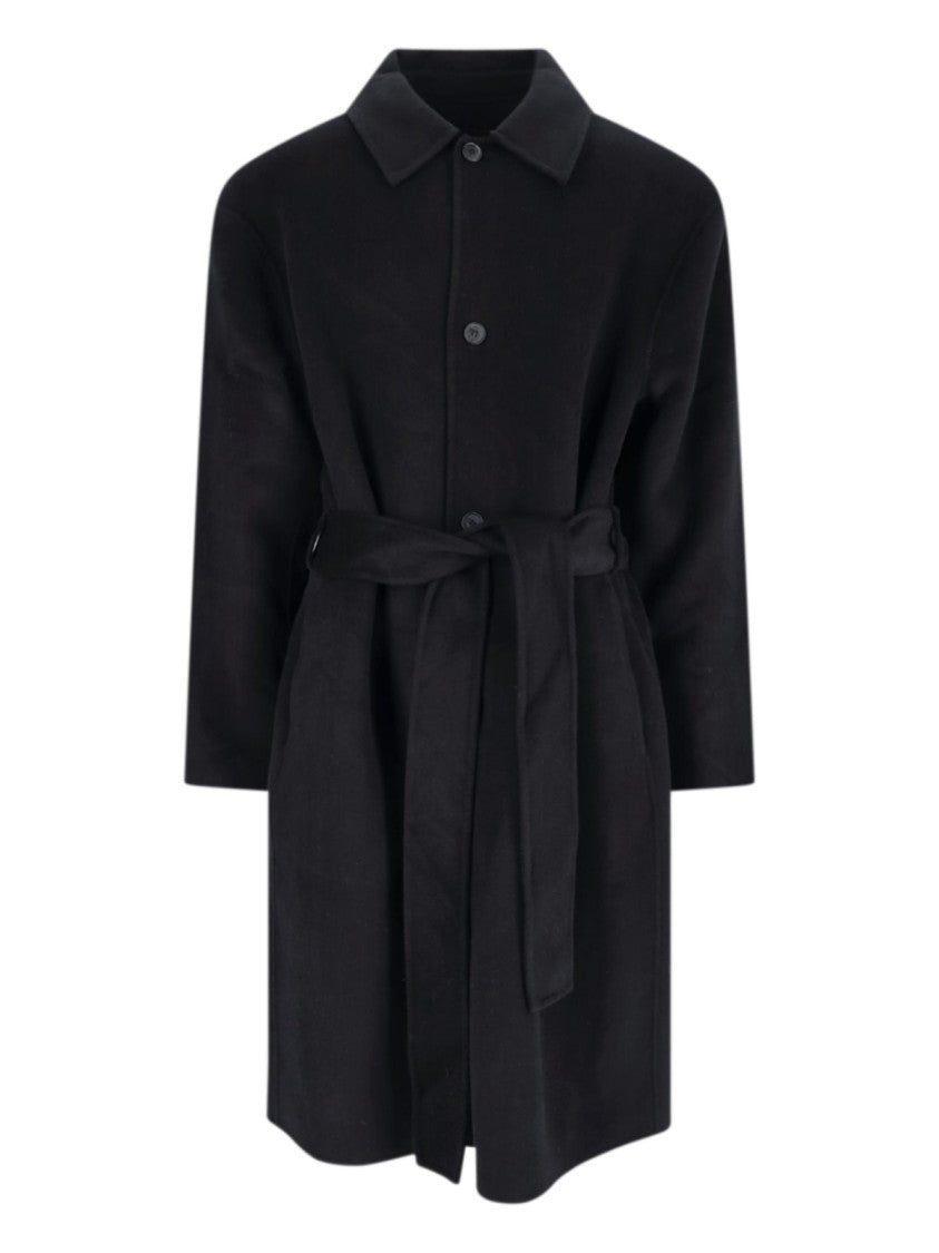 Berner Kuhl Single-Breasted Wool Coat – Black