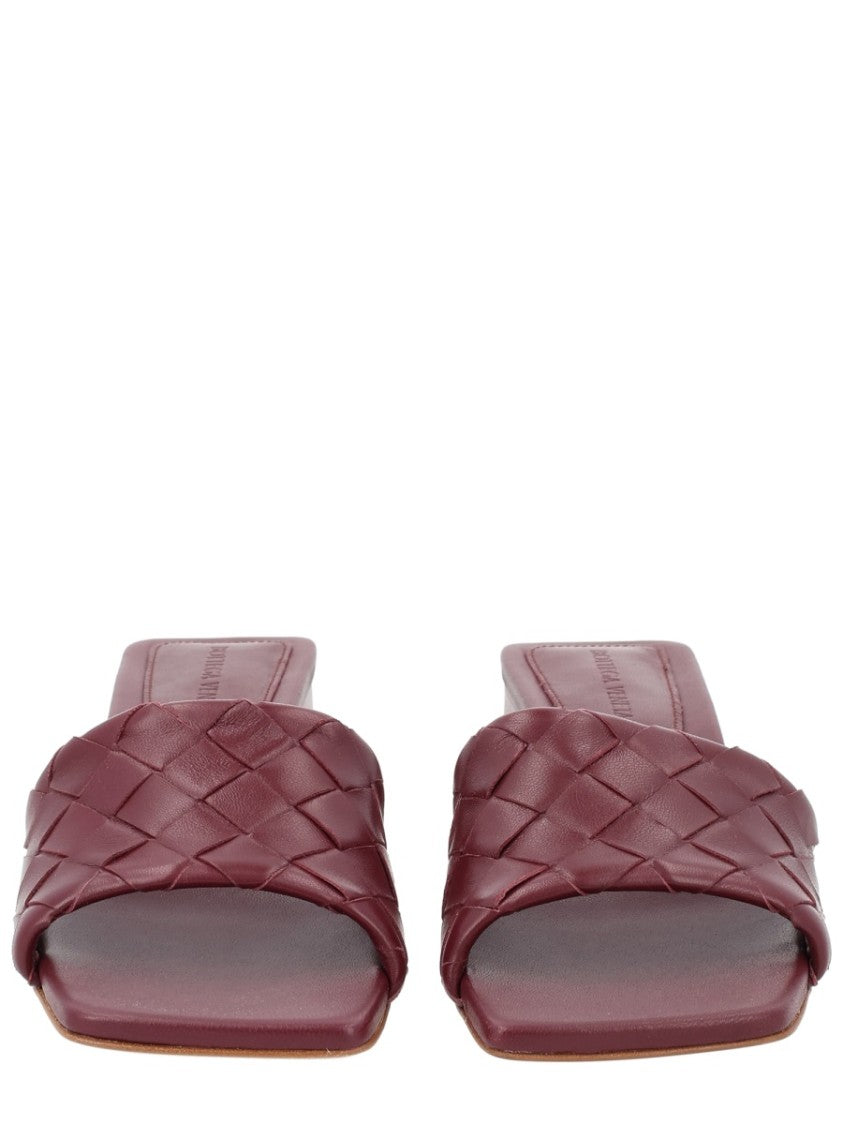 Bottega Veneta Park Woven Leather Block Heel Sandals