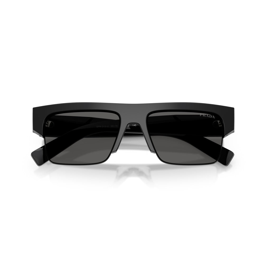 Prada 0Pr D12su Bold Rectangular Black Acetate Sunglasses