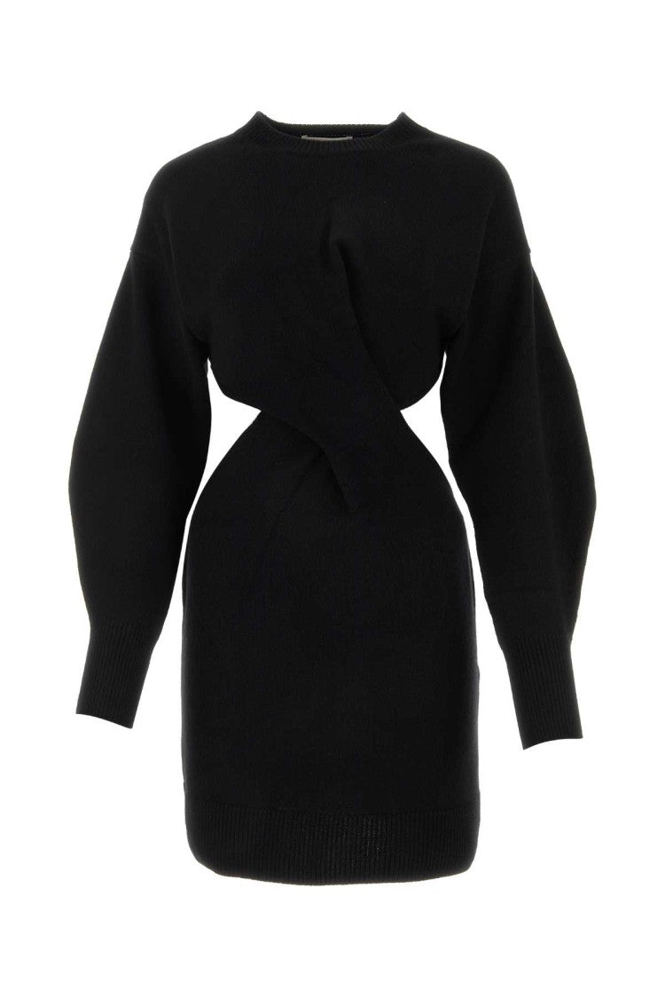 Alexander Mcqueen Black Wool Blend Dress