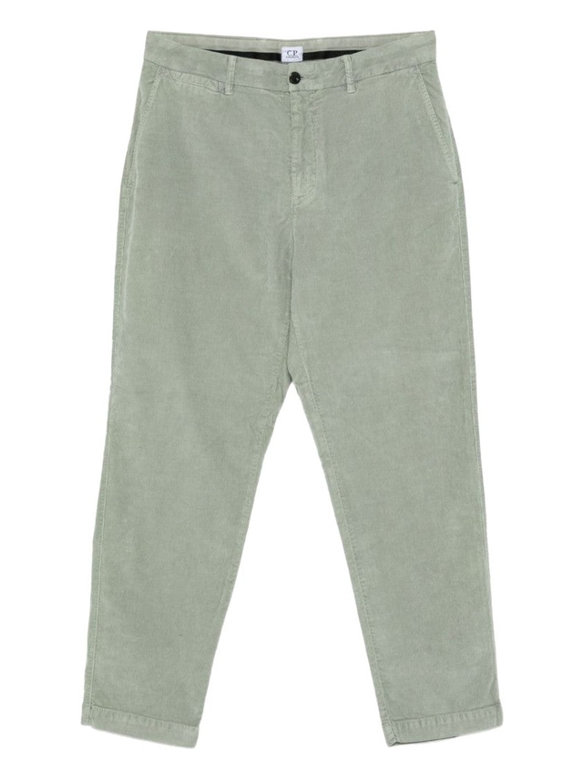 C.P. Company Sage Green Velvet Cotton Chinos