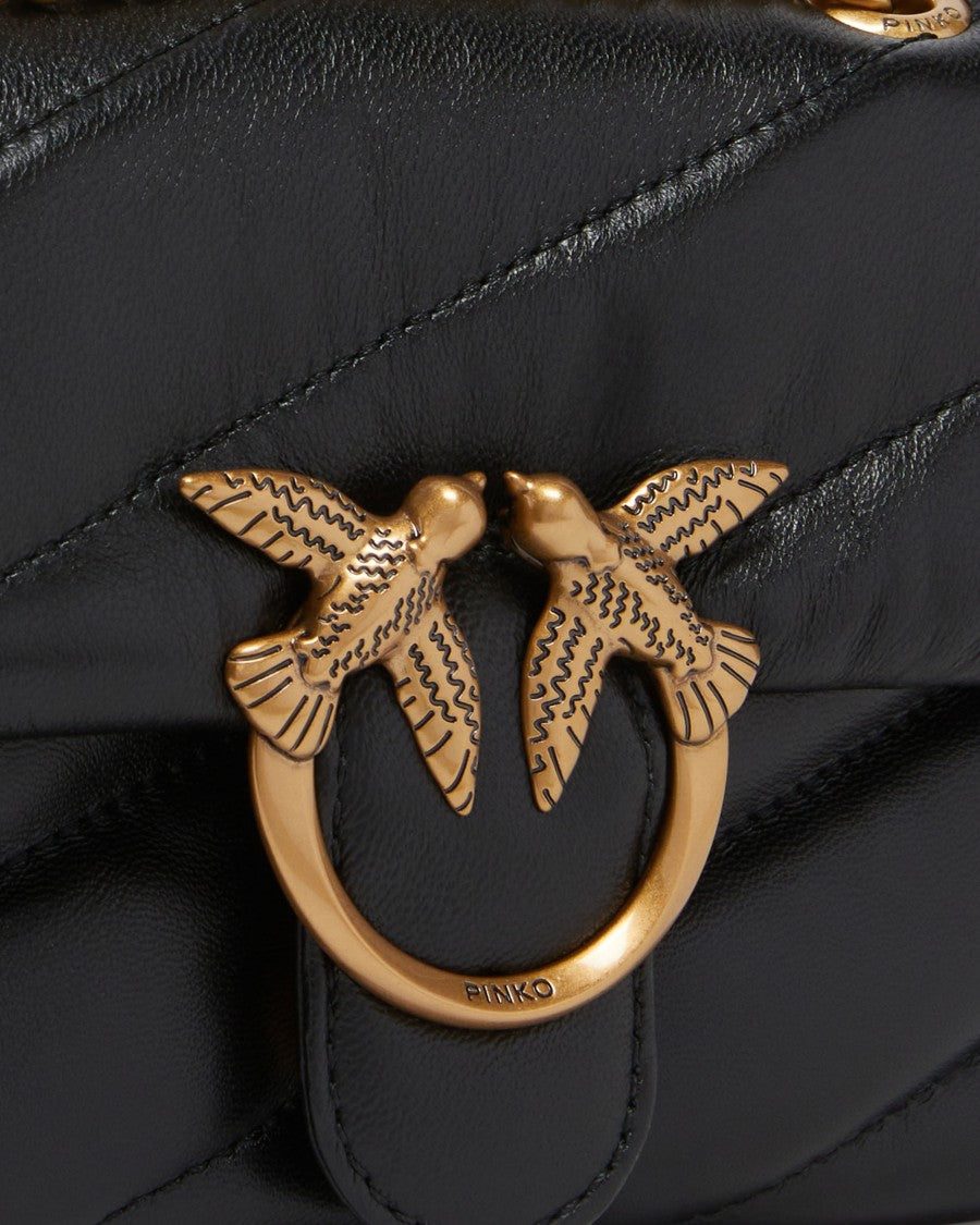 Pinko Baby Love Bag Puff Small Shoulder Bag In Black/Antique Gold