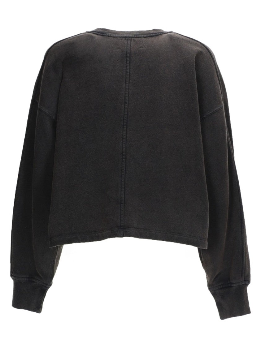 Isabel Marant Étoile Washed Black Sunny Cropped Sweatshirt