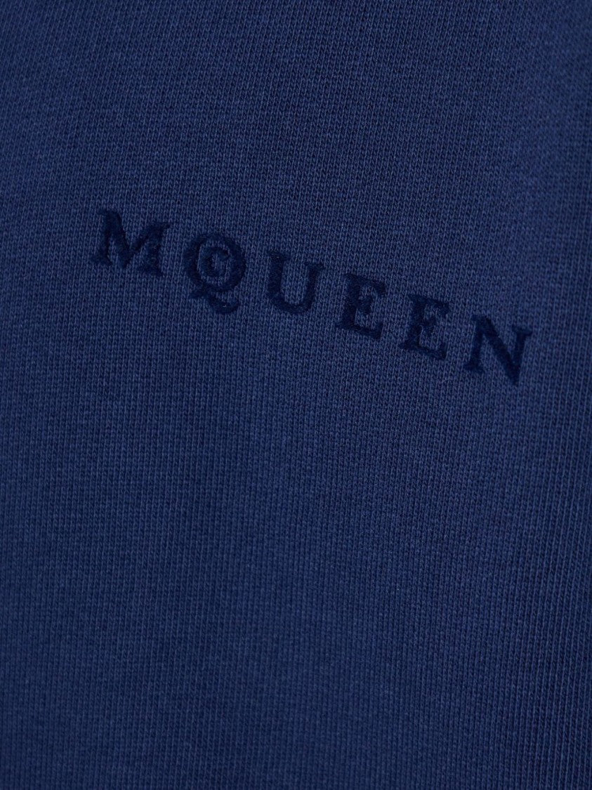 Alexander Mcqueen Tailored Blue Sweatshirt With Front Zip