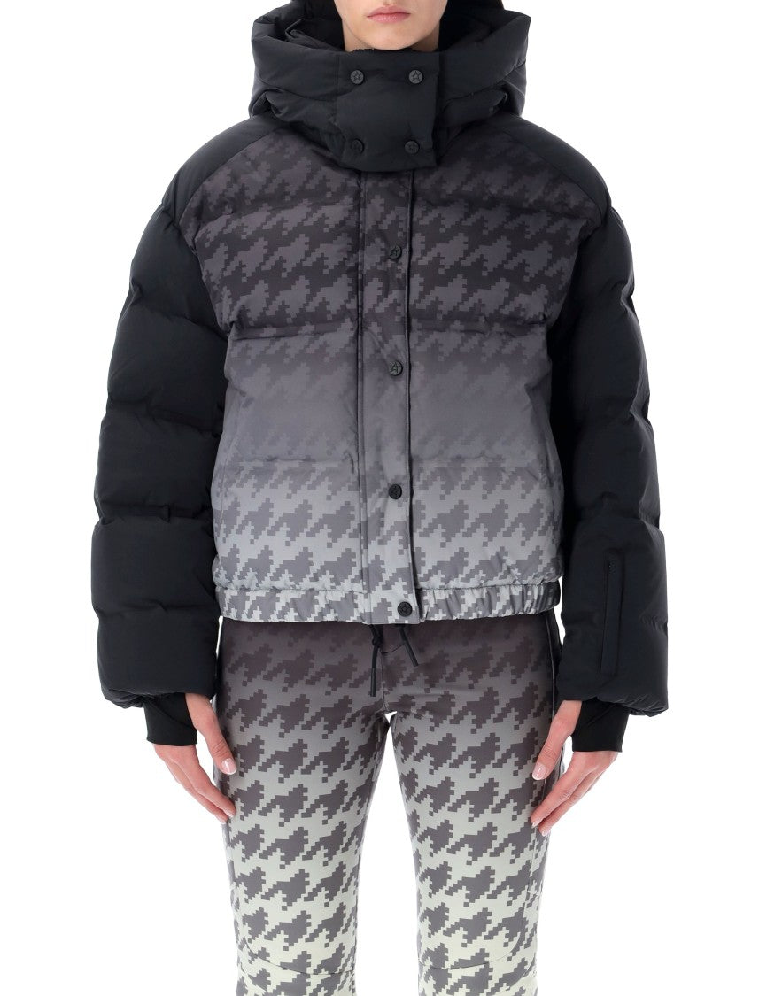 Perfect Moment Black Houndstooth Moment Technical Puffer