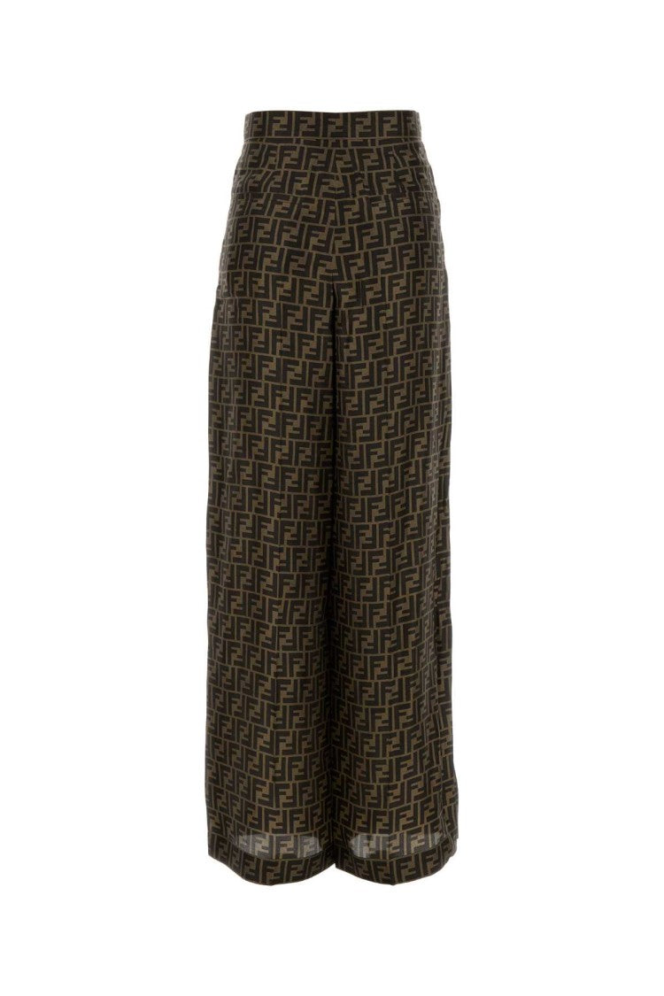 Fendi Printed Twill Wide-Leg Pant
