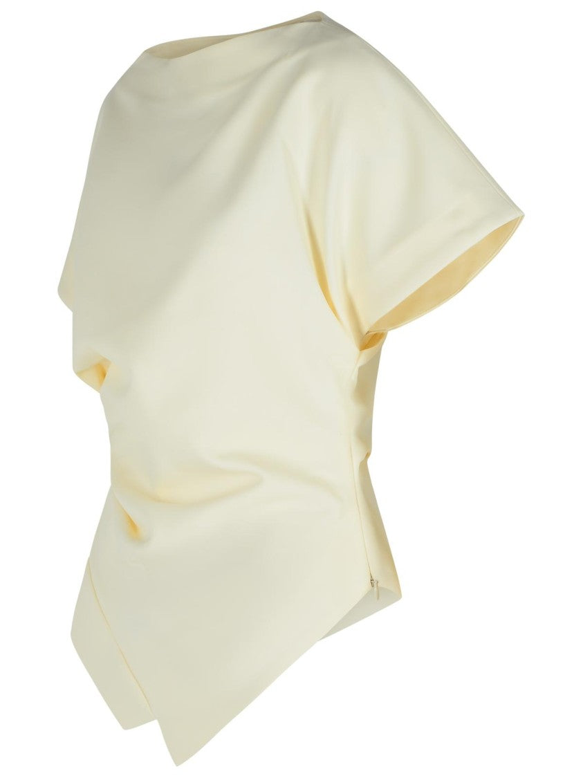 Róhe Draped Asymmetrical T-Shirt With Sculptural Silhouette