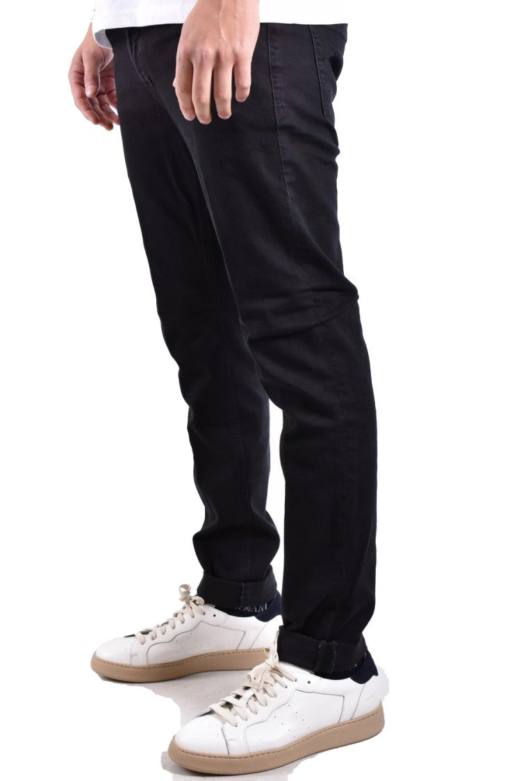 Dondup Black Slim Fit Metal Logo Jeans