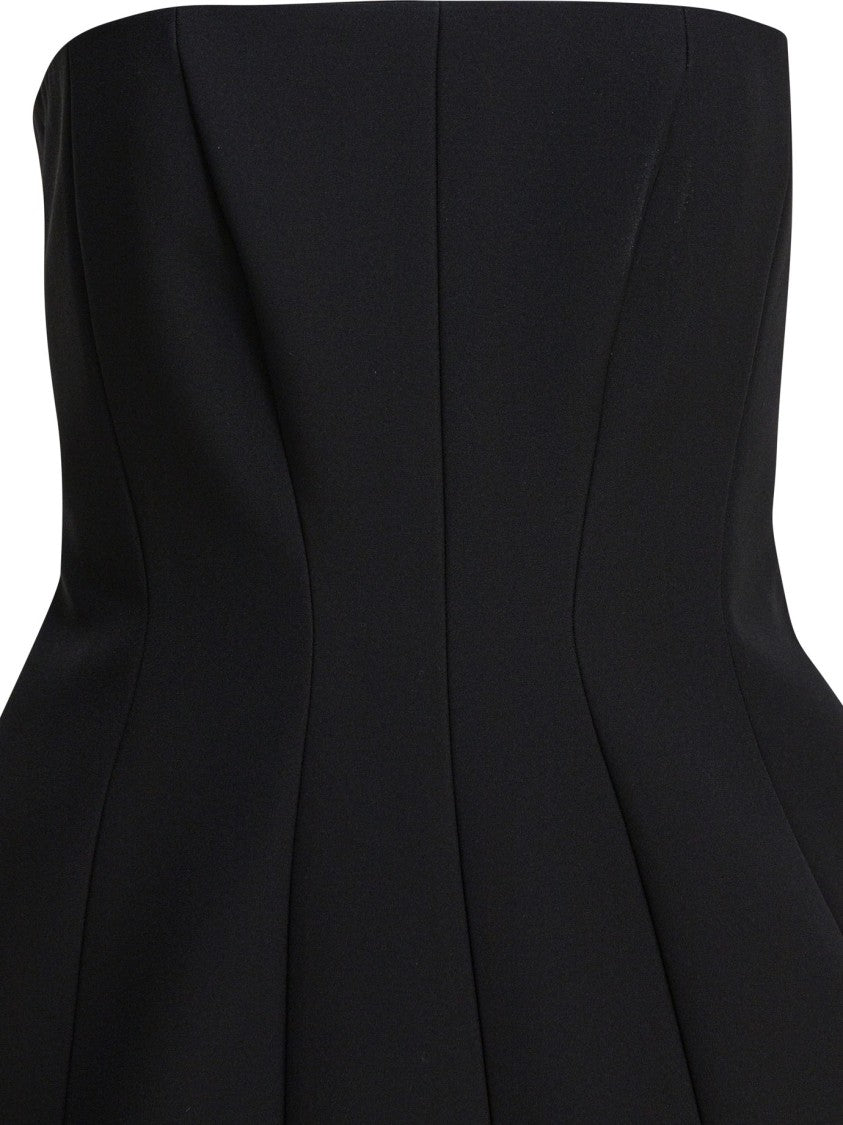 Max Mara Strapless Black Dress With Flared Silhouette