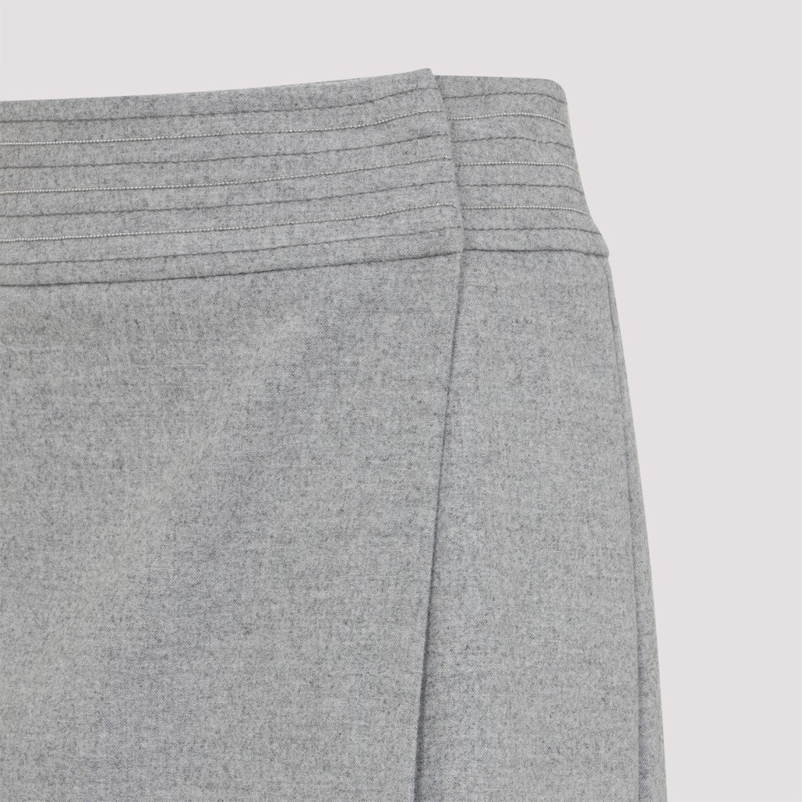 Peserico Grey Wool Blend Midi Skirt