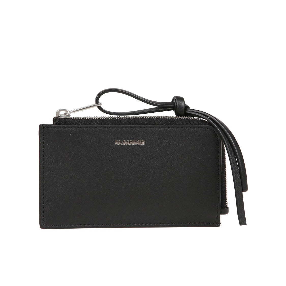 Jil Sander Black Leather Wallet With Zippered Compartment