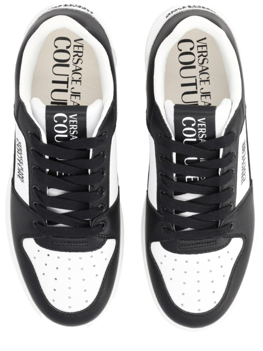 Versace Jeans Couture Low-Top White Sneakers With Black Accent