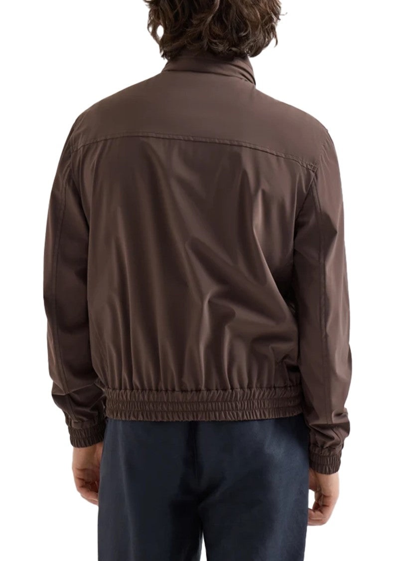 Brunello Cucinelli Brown Stand Collar Matte Finish Jacket