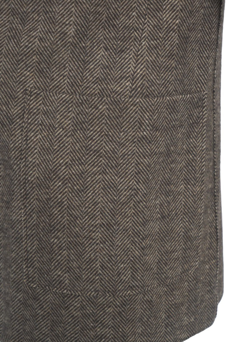 Harris Wharf London Single-Breasted Houndstooth Blazer With Notched Lapels And Patch Pockets