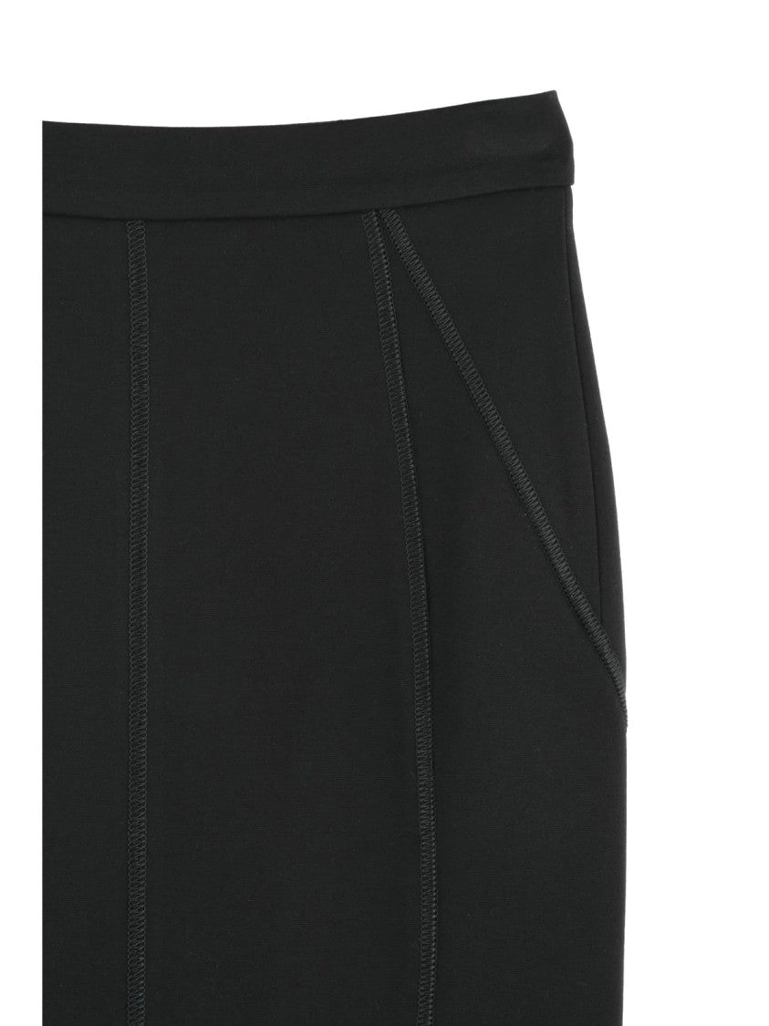Grifoni Black Viscose Polyamide Elastane Pencil Skirt