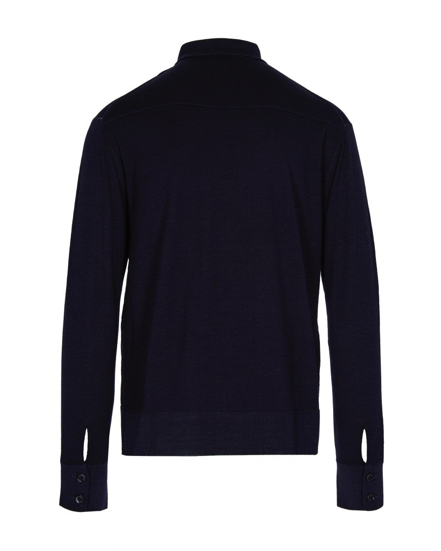 Paolo Pecora Blue Wool Cardigan